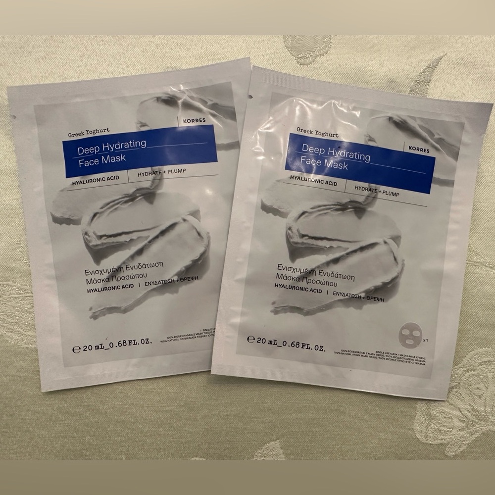 Korres Greek Yoghurt Deep Hydrating Face Mask – Set of 2 (NEW) 🧖‍♀️💧
